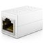 deleyCON 1 Stück RJ45 Kupplung (1000 Mbit) Gigabit LAN Kabel Verlängerung Netzwerkkabel Ethernet Adapter Verbinder Kompatibel zu Cat8, Cat7, Cat6, Cat5 Patchkabel DSL POE 2X RJ45 Buchse - Weiß