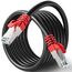 Soibke LAN Kabel 12 Meter, Cat 7 Netzwerkkabel 12m Geschirmtes Indoor Ethernet Kabel Hochgeschwindigkeit 10Gbps Wlan Kabel 12m RJ45 SFTP Gigabit Internet Patchkabel Schwarz für Modem, Router