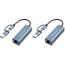 USB C auf Ethernet Adapter mit USB 3.0 auf RJ45 1000 Mbps Verkabeltes Netzwerk 10/100/1000 Gigabit LAN Ethernet Adapter für Windows XP, MAC OS, Linux, Vista 7 8 10 11 (Packung mit 2)