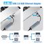 Omivine USB Ethernet Adapter, USB-C Hub mit 1000 Mbit/s RJ45 LAN Netzwerkadapter mit 3 USB 3.0 Anschlüssen für MacBook XPS Surface Pro Linux Chromebook usw