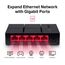 Mercusys MS105G 5-Ports Gigabit Netzwerk Switch, Automatische Aushandlung, Automatische MDI/MDIX-Umschaltung, Plug and Play, MAC-Adressen-Lernen, 105×70×24.9 mm