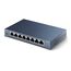 TP-Link TL-SG108 8-Port Gigabit Netzwerk Switch (Plug-and-Play, 8* RJ-45 LAN Ports, Metallgehäuse, IGMP-Snooping, unmanaged, lüfterlos) blau metallic