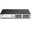 D-Link DGS-1016D Gigabit Switch (16 Ports, 10/100/1000 Mbit/s, einfache Plug & Play-Installation, lüfterlos), Schwarz, Metallisch