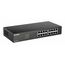 D-Link DGS-1016D Gigabit Switch (16 Ports, 10/100/1000 Mbit/s, einfache Plug & Play-Installation, lüfterlos), Schwarz, Metallisch