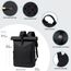 BJIAX Rolltop Rucksack Damen Herren Groß Laptop Rucksack Wasserdichter mit Computerfach 17,3 Zoll Rucksäcke Schulrucksack 24L/32L Wasserfester Reiserucksack Handgepäck Flugzeug Arbeit Reisen Schwarz