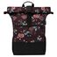 Ela Mo® Rolltop Rucksack Damen - Rollrucksack Anti Diebstahl für Sport & Reisen - Laptoprucksack für Schule, Uni, Business - Mit USB Anschluss & kompaktem Flaschenhalter - Roses & Chocolate