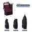 Ela Mo® Rolltop Rucksack Damen - Rollrucksack Anti Diebstahl für Sport & Reisen - Laptoprucksack für Schule, Uni, Business - Mit USB Anschluss & kompaktem Flaschenhalter - Grape