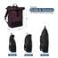 Ela Mo® Rolltop Rucksack Damen - Rollrucksack Anti Diebstahl für Sport & Reisen - Laptoprucksack für Schule, Uni, Business - Mit USB Anschluss & kompaktem Flaschenhalter - Plum Reflective