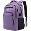 marcello Rucksack Damen,Laptop Rucksäcke mit USB-Ladeanschluss für Arbeit Schule Uni Schulrucksack für Jungen Teenager mit Laptopfach & Anti Diebstahl Tasche (Lila, 15,6 Zoll)