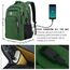 marcello Rucksack Damen,Laptop Rucksäcke mit USB-Ladeanschluss für Arbeit Schule Uni Schulrucksack für Jungen Teenager mit Laptopfach & Anti Diebstahl Tasche (Militärgrün, 15,6 Zoll)
