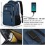 marcello Rucksack Damen,Laptop Rucksäcke mit USB-Ladeanschluss für Arbeit Schule Uni Schulrucksack für Jungen Teenager mit Laptopfach & Anti Diebstahl Tasche (Blau, 17,3 Zoll)
