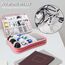 Teskyer Kabel Organizer Tasche, Universal Travel Kabeltasche, Wasserdichte Multifunktional Reisezubehör, Urlaub Must Haves Kabeltasche für Ladegerät, Handy, Powerbank, Festplatten, 24 x 17 cm (Rosa)