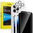 SPARIN [2+2 Stück Sichtschutz, Schutzfolie für iPhone 14 Pro 6,1 Zoll, mit Rahmen-Installationshilfe, 2 Displayschutz, 2 Kameraschutz, 9H Härte Glas, Anti-Spy Folie]