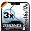 UTECTION 3X Panzerfolie [Besser als Glas] für iPhone 16e / 17e - Unzerstörbarer Displayschutz - Perfekte passform - Schutzfolie mit ALLEN Hüllen kompatibel - Super Haptik & Kinderleichte Anbringung