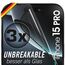 UTECTION 3X Panzerfolie [Besser als Glas] für iPhone 15 PRO - Unzerstörbarer Displayschutz - Perfekte passform - Schutzfolie mit ALLEN Hüllen kompatibel - Super Haptik & Kinderleichte Anbringung