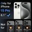 JETech Matt Schutzfolie für iPhone 15 Pro 6,1 Zoll, Blendfreies 9H Gehärtetes Glas Displayschutz, Anti-Fingerabdruck, Glatt Berührung, Einfache Installation, 2 Stück