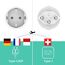 Deutschland auf Schweiz 3 Stück Adapter Deutschland Schweiz, EU auf Schweizer Stecker, Schweiz Reiseadapter, Typ C/E/F Steckdose zu Typ J Stecker für Malediven, Ruanda, Liechtenstein