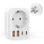 Clomnpe USA Adapter Steckdose, 5-in-1 Reiseadapter USA mit 2*USB (3.4A),2*USB-C,1*AC, Adapter usa Deutschland Stecker, Steckdosenadapter für EU zu US Amerika Kanada Mexiko Thailand, Typ B Reisestecker