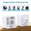 6 in 1 Adapter Steckdose Frankreich auf USA, Adapter Stecker USA, Kanada, Amerika mit 3 USB und 1 Typ C (3,4 A) und 2 Steckdosen, Mexiko Thailand Typ B (weiß)