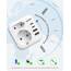 LENCENT Klappbarer Adapter England Deutschland Stecker Reiseadapter UK Stecker Adapter mit USB-C Steckdosenadapter England Reisestecker Typ G für Großbritannien Schottland Irland Dubai Malediven Malta