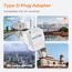 Bigfish Adapter Stecker Indien 2 Stück Adapter Typ D - 2-Pin Europa auf 3-Pin Typ D für Indien, Nepal, Sri Lanka (teilweise)