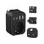 JSVER Reiseadapter Weltweit Set, Internationaler Reisestecker Adapter Steckdosenadapter mit 4 USB-Anschlüssen(2 USB C& 2 A) Reiseadapter Typ C/G/B Stecker für USA/Mexiko/Europa/UK/HK(Schwarz)