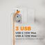 TESSAN Adapter Sri Lanka mit 3 USB, Reiseadapter Indien, Reisestecker Typ D, Indien Adapter Strom 2500 W, USB C Stromadapter für Sri Lanka Steckdosenadapter, Nepal, Malediven, Pakistan, Sudan, Ghana
