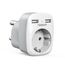 TESSAN Adapter Südafrika mit 2 USB, 3 in 1 Stecker für Südafrika, Reiseadapter Stromadapter Namibia, Reisestecker Namibia, Reiseadapter Typ M für Botswana