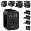 Reiseadapter Weltweites Set, Universal Steckdosenadapter mit USB C (PD 20W), Reisestecker mit 8 Abnehmbare Stecker Travel Adapter für UK/Italien/Südafrika/JAP/AUS/USA/Swiss, über 200 Ländern