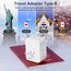 Reiseadapter USA Adapter Amerika Deutschland Stecker 2USB 1USB C (3A),4-in-1 Steckdosenadapter Reisestecker Stromadapter für Kanada Thailand Mexiko Wand Ladegerät Ladestation, Steckdose(2PCS)