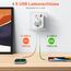 Denlane Adapter Italien Steckdose, 5 in 1 Reiseadapter Italien mit 1 AC & 2 USB-C & 2 USB-A(3.4A), 3-Polig Italien Stecker Adapter für Chile, Uruguay, Äthiopien, Eritrea, Syrien, Reisestecker Typ L