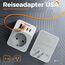 TESSAN USA Adapter Steckdose, 20W Reiseadapter USA mit 2 USB C und 2 USB A, 1875W Adapter Amerika Deutschland Stecker, Schnellladung, EU to US Reisestecker Typ B für Kanada Thailand Mexiko