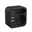 JSVER Reiseadapter USA Adapter Amerika Deutschland Typ B Stecker 2 Fach Reisestecker mit 4 USB-Anschlüssen 2 USB C&2 A(3,4A 17W) Steckdosenadapter für USA Kanada Thailand Mexiko (Schwarz)