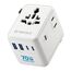 decqle Reiseadapter Weltweit, Universal Reisestecker mit 3 USB-C (GaN 70W), 2 USB-A und 1 AC Steckdose, Internationaler Steckdosenadapter, AC Adapter Universaladapter für EU, UK, US, AU (Weiß)