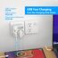 JSVER Reiseadapter USA, Typ B Adapter 2 Fach USA Deutschland Reisestecker Adapter mit 4 USB-Anschlüssen 2 C&2 A(3,4A 17W) Steckdosenadapter Typ B für für Amerika Kanada Mexiko (Weiß)