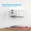 JSVER Reiseadapter USA, Typ B Adapter 2 Fach USA Deutschland Reisestecker Adapter mit 4 USB-Anschlüssen 2 C&2 A(3,4A 17W) Steckdosenadapter Typ B für für Amerika Kanada Mexiko (Weiß)