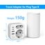 JSVER Reiseadapter USA, Typ B Adapter 2 Fach USA Deutschland Reisestecker Adapter mit 4 USB-Anschlüssen 2 C&2 A(3,4A 17W) Steckdosenadapter Typ B für für Amerika Kanada Mexiko (Weiß)