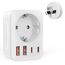 Adapter Australien,5 in 1 Reiseadapter Australien mit 2*USB-C, 2*USB-A(3.4A) und 1*AC, Adapter China Deutschland Stecker, Steckdosenadapter Typ I für EU zu China/Argentinien/Neuseeland