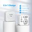 JSVER Reiseadapter USA, Typ B Adapter 2 Fach USA Deutschland Reisestecker Adapter mit 4 USB-Anschlüssen 2 C&2 A(3,4A 17W) Steckdosenadapter Typ B für für Amerika Kanada Mexiko (Weiß)