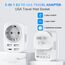 2 Stück USA Adapter Steckdose, 5-in-1 Reiseadapter USA Deutschland Stecker mit 1*USB-C, 3*USB-A(3.4A),1*AC, EU to US Adapter, Steckdosenadapter Typ B für EU zu Amerika/Kanada/Thailand/Mexiko