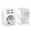 2 Stück USA Adapter Steckdose, 5-in-1 Reiseadapter USA Deutschland Stecker mit 1*USB-C, 3*USB-A(3.4A),1*AC, EU to US Adapter, Steckdosenadapter Typ B für EU zu Amerika/Kanada/Thailand/Mexiko