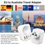 Adapter Australien,5 in 1 Reiseadapter Australien mit 2*USB-C, 2*USB-A(3.4A) und 1*AC, Adapter China Deutschland Stecker, Steckdosenadapter Typ I für EU zu China/Argentinien/Neuseeland