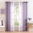 MIULEE 2er Set Voile Vorhang Zweifarbiger Vorhang mit Ösen Transparente Gardine Ösenschal Fensterschal Lichtdurchlässig für Schlafzimmer, 140x137cm, Lila