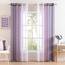 MIULEE 2er Set Voile Vorhang Zweifarbiger Vorhang mit Ösen Transparente Gardine Ösenschal Fensterschal Lichtdurchlässig für Schlafzimmer, 140x175cm, Lila