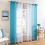 MIULEE 2er Set Voile Vorhang Zweifarbiger Vorhang mit Ösen Transparente Gardine Ösenschal Fensterschal Lichtdurchlässig für Schlafzimmer, 140x145cm, Wasserblau