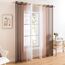 MIULEE 2er Set Voile Vorhang Zweifarbiger Vorhang mit Ösen Transparente Gardine Ösenschal Fensterschal Lichtdurchlässig für Schlafzimmer, 140x175cm, Hellkaffee