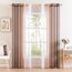 MIULEE 2er Set Voile Vorhang Zweifarbiger Vorhang mit Ösen Transparente Gardine Ösenschal Fensterschal Lichtdurchlässig für Schlafzimmer, 140x137cm, Hellkaffee