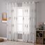 MIULEE Wohnzimmer Vorhänge Transparent mit Grau und Weiss Blätter Muster, Modern Stickerei Gardinen Ösen für Schlafzimmer Deko, 2er Set Schöne Blätter Muster Vorhang Fenster H 245 x B 140