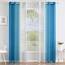 MIULEE 2er Set Voile Vorhang Zweifarbiger Vorhang mit Ösen Transparente Gardine Ösenschal Fensterschal Lichtdurchlässig für Schlafzimmer, 140x225cm, Dunkelblau