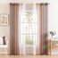 MIULEE 2er Set Voile Vorhang Zweifarbiger Vorhang mit Ösen Transparente Gardine Ösenschal Fensterschal Lichtdurchlässig für Schlafzimmer, 140x280cm, Hellkaffee